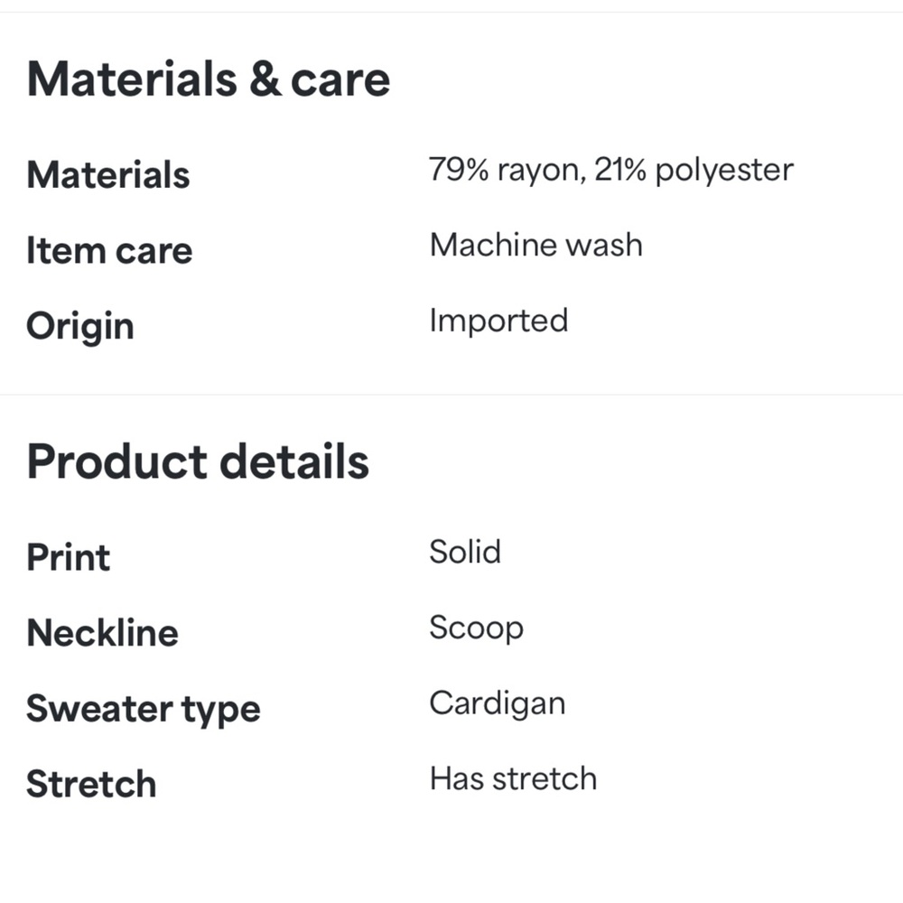 LETY & ME • NWOT Jackey Button Front Pointelle Cardigan • Large • Off-White - Picture 4 of 5